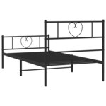 vidaXL Cadre de lit métal sans matelas avec pied de lit noir 75x190 cm