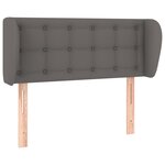 vidaXL Tête de lit avec oreilles Gris 93x23x78/88 cm Similicuir