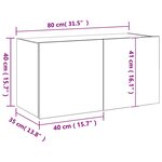 vidaXL Meuble TV mural avec lumières LED sonoma gris 80x35x41 cm