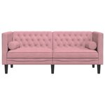 vidaXL Canapé Chesterfield avec traversins 2 places rose velours