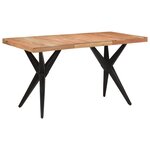 vidaXL Table à dîner noir 140x70x76 cm bois d'acacia solide