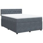 vidaXL Sommier à lattes de lit et matelas Gris foncé 140x200cm Velours