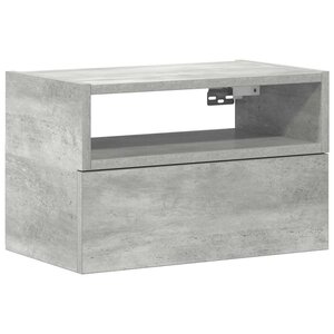 vidaXL Table de chevet murale gris béton 45x26x28 5 cm