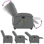vidaXL Fauteuil inclinable de massage électrique Gris foncé Tissu
