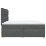vidaXL Sommier à lattes de lit avec matelas Gris foncé 200x200cm Tissu
