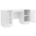 vidaXL Bureau Blanc brillant 142 5 x 50 x 75 cm Bois d'ingénierie
