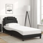 vidaXL Cadre de lit avec lumières LED noir 90x200 cm similicuir
