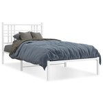 vidaXL Cadre de lit métal sans matelas et tête de lit blanc 107x203 cm