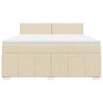vidaXL Sommier à lattes de lit avec matelas Crème 180x200 cm Tissu