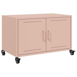 vidaXL Meuble TV rose 68x39x43 5 cm acier laminé à froid