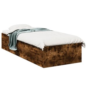 vidaXL Cadre de lit sans matelas chêne fumé 90x190 cm