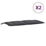 vidaXL Coussins de banc de jardin lot de 2 anthracite mélangé tissu