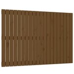 vidaXL Tête de lit murale Marron miel 127 5x3x90 cm Bois massif de pin