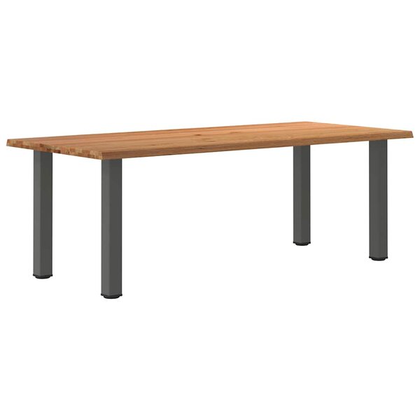 vidaXL Table à manger marron clair bois de chêne massif rectangulaire