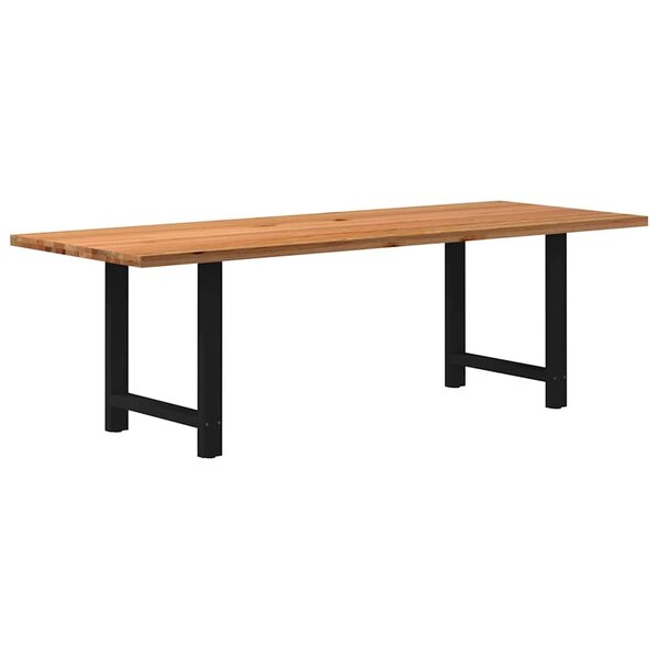 vidaXL Table à manger marron clair bois de chêne massif rectangulaire