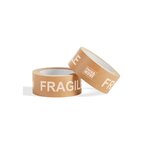 Pack and Move - Lot 12 rouleaux ruban adhésif kraft "Fragile" pour emballage et déménagement - 50 m - 1 dévidoir offert - Qualité Premium