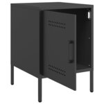 vidaXL Tables de chevet 2 Pièces noir 36x39x50 5 cm acier