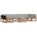 vidaXL Ensemble de canapés d'extérieur 8 Pièces Gris Naturel et Clair