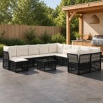 vidaXL Ensemble de canapé de jardin 12 pc Noir polyrotin