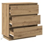 Commode de chevet avec LED Chêne Artisan 71x34 5x75 cm Bois d'ingénierie