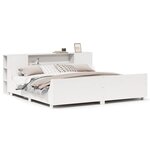 vidaXL Cadre de lit sans matelas blanc 200x200 cm bois massif de pin