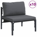 vidaXL Ensemble de canapé de jardin avec coussin Anthracite Acier
