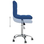 vidaXL Chaise pivotante de salle à manger Bleu Tissu