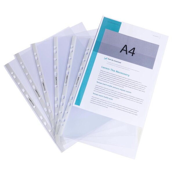 Sachet De 100 Pochettes Perforées Polypropylène Lisse Premium - A4 - Cristal - Exacompta