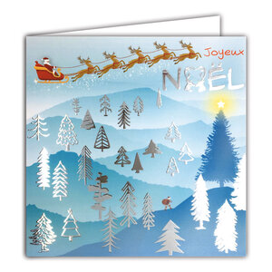 Carte Joyeux Noël avec Enveloppe Blanche 15x15cm