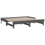 vidaXL Lit coulissant Gris 2x(90x190) cm Bois de pin massif