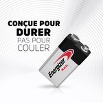 Piles Alcalines Energizer Max 9V, pack de 2