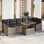 vidaXL Ensemble de salle à manger pour jardin Gris  Marron