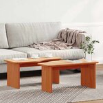 vidaXL Table basse 2 Pièces Marron cire 100 x 69 x 35.5 cm