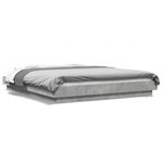 vidaXL Cadre de lit sans matelas gris béton 150x200 cm