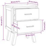 vidaXL Table de chevet Naturel 40 x 35 x 55 cm Bois de teck massif