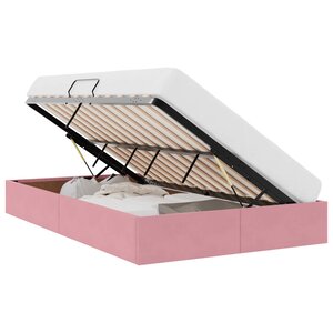vidaXL Cadre de lit ottoman avec stockage Rose 120 x 200 cm Velours