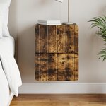 vidaXL Cabinet de chevet mural Chêne fumé 33 x 34 5 x 43 cm