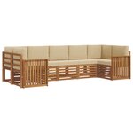 vidaXL Ensemble de canapés d'extérieur 7 pc Naturel et Beige
