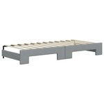 vidaXL Lit de jour avec gigogne et tiroirs gris clair 100x200 cm tissu