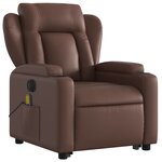 vidaXL Fauteuil inclinable de massage électrique marron similicuir