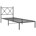 vidaXL Cadre de lit métal sans matelas avec tête de lit noir 80x200 cm