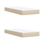 vidaXL Sommier à lattes de lit avec matelas Crème 200x200 cm Tissu