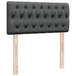 vidaXL Sommier à lattes de lit avec matelas Gris foncé 90x200 cm Tissu