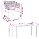 vidaXL Ensemble à manger de jardin et coussins 5 Pièces noir rotin verre
