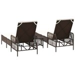 vidaXL Chaise longue 2-personne 2 Pièces Marron 35 x 35 x 32cm polyrotin