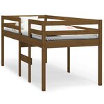 vidaXL Lit haut Marron miel 90x200 cm Bois de pin massif