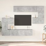 vidaXL Ensemble de meubles TV 8 Pièces Gris béton Bois d'ingénierie