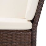vidaXL Salon de jardin 6 Pièces avec coussins Résine tressée Marron