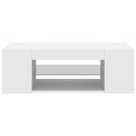 vidaXL Meuble TV avec lumières LED Blanc 90x39x30 cm
