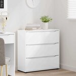 vidaXL Armoire de rangement Blanc brillant 80 x 31 x 81 cm